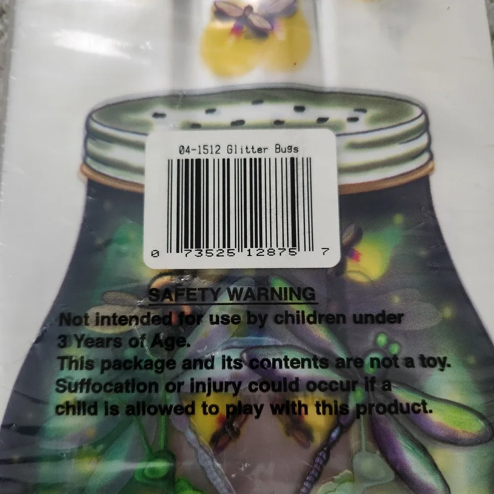 Paper Art Glitter Bugs Mason Jar Large Cello Treat Bags 20ct New
